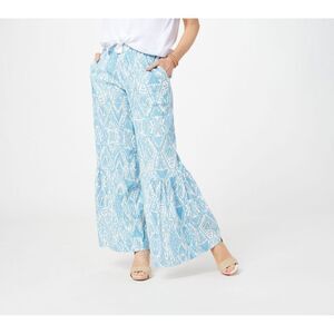 the Tolani Collection Women's Petite Pants 2XP Printed Palazzo with Blue A397699